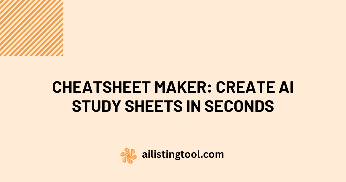 Cheatsheet Maker: Create AI Study Sheets in Seconds