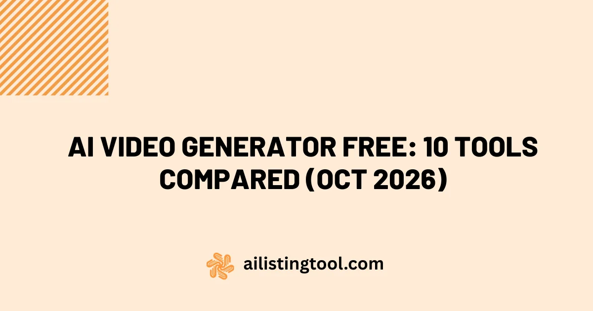 AI Video Generator Free: 10 Tools Compared (Oct 2026)